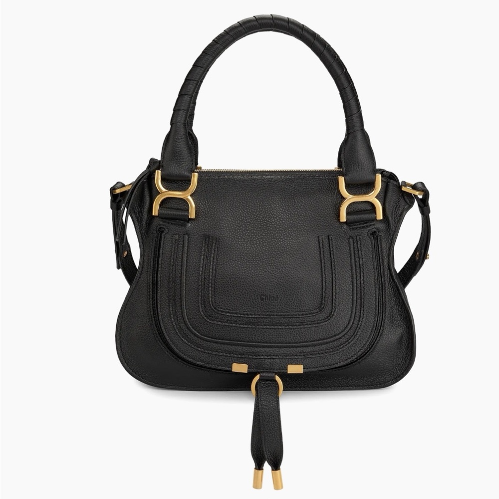 Chloe Small Marcie Leather Satchel black with gold hardware. NWT Never opened.
